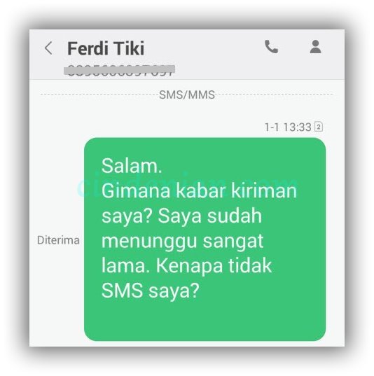 SMS ke oknum Tiki tidak dibalas