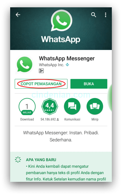 WhatsApp UnInstall - Cara Mengembalikan Pesan WhatsApp Yang Terhapus