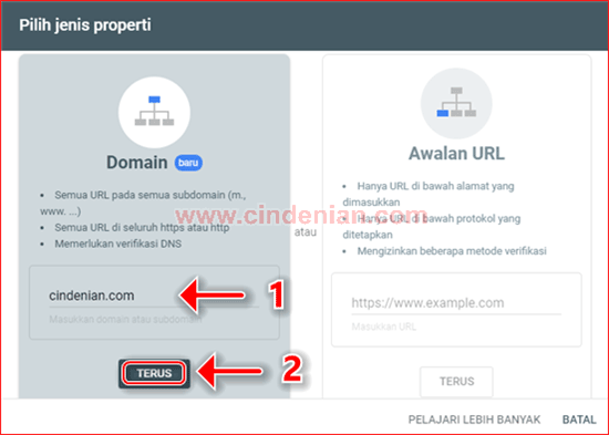 Cara Menambahkan Properti Domain ke Search Console