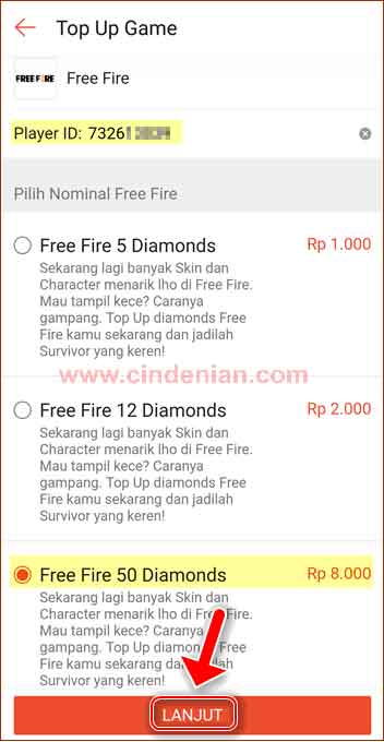 Cara Top Up Diamond Free Fire Melalui Aplikasi Shopee