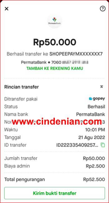 Cara Mudah Transfer GoPay ke ShopeePay sukses